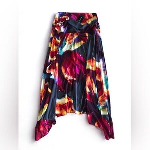 NWT Ashley Stewart Vibrant Floral Midi Skirt
